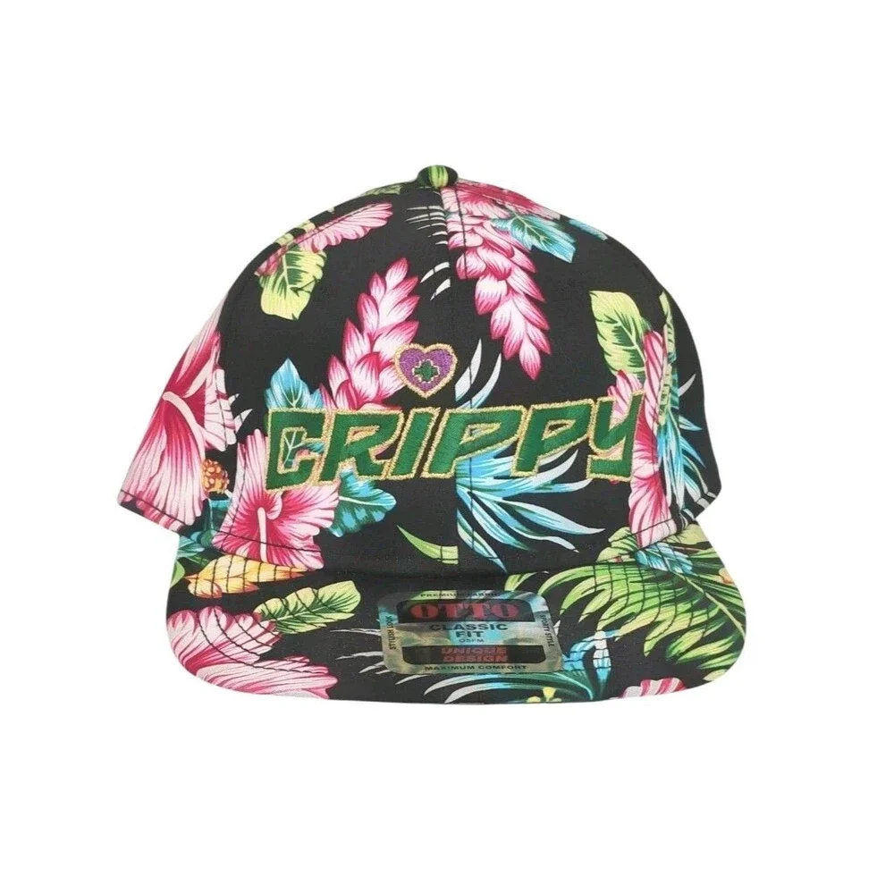 Otto Hawaiian Hat Grippy Logo Snapback Green Black Gold Pink OSFM Embroidered