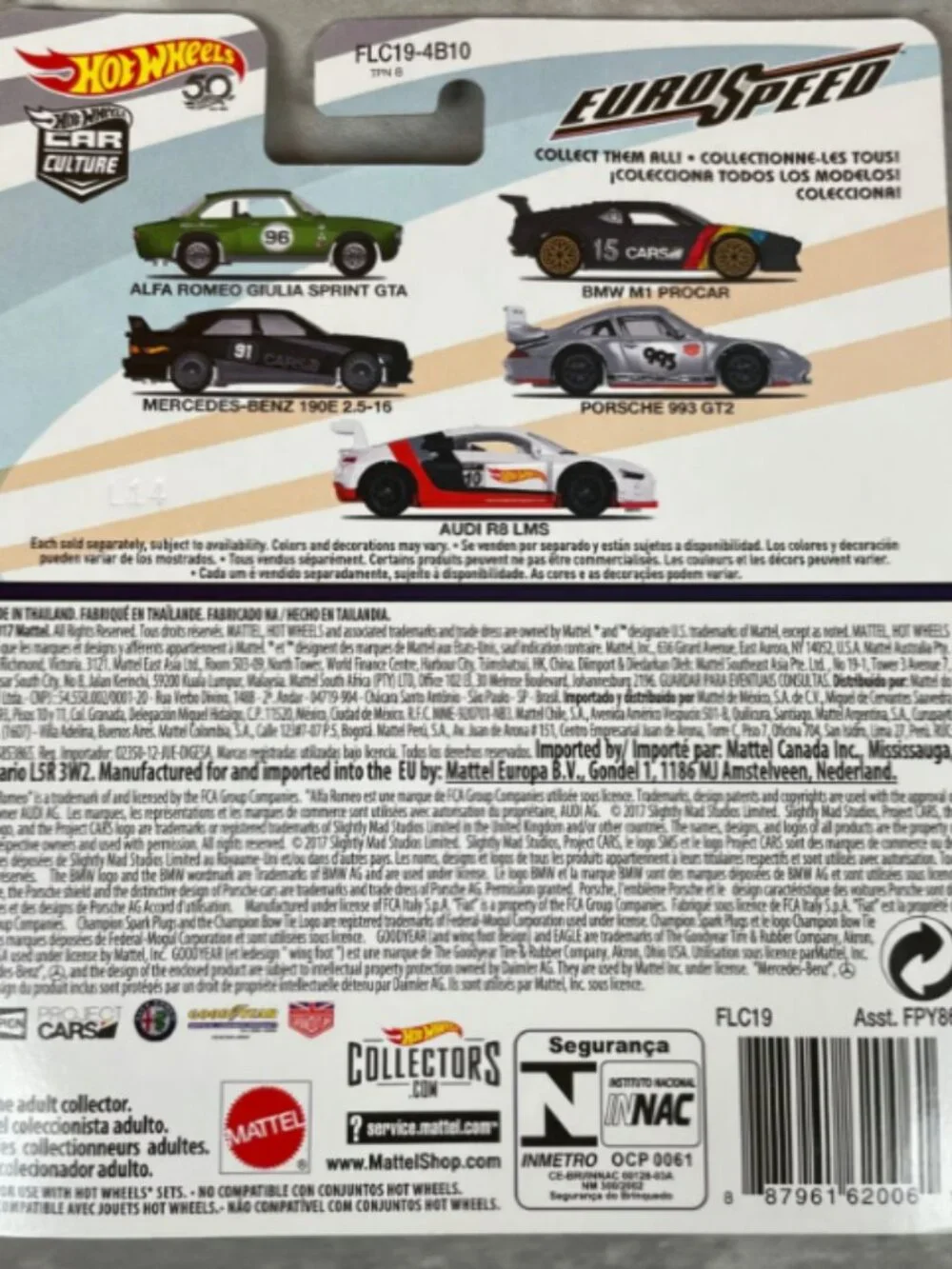 Hot Wheels Car Culture Eurospeed Set 1-5 Alfa BMW Mercedes Porsche Audi 2017