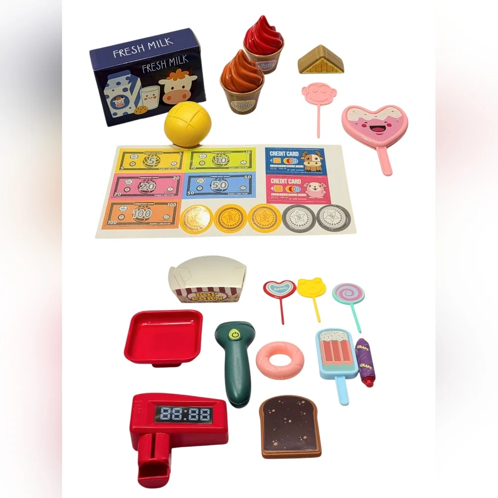 3-in-1 Kids Supermarket Playset Backpack & Toddler Pretend Grocery Store Kit