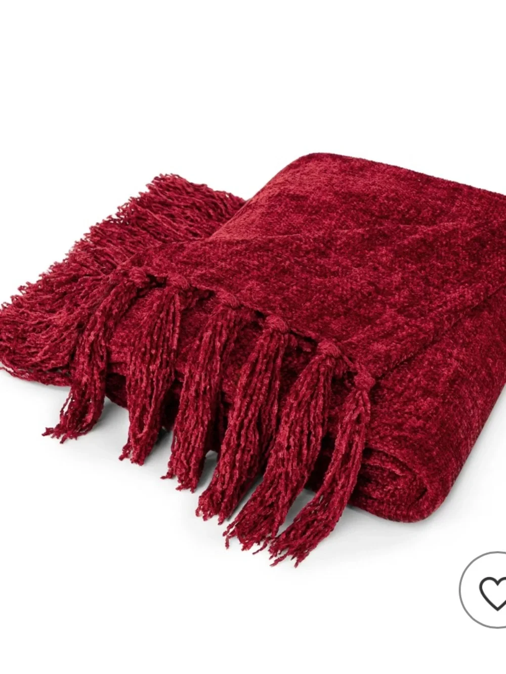 Cozy Burgundy Plush Throw Blanket with Fringe