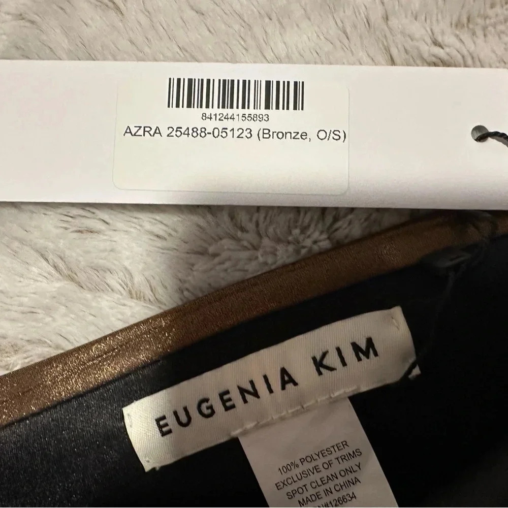 Eugenia Kim Azra Twisted Metallic Twill Bronze Turban Headband
