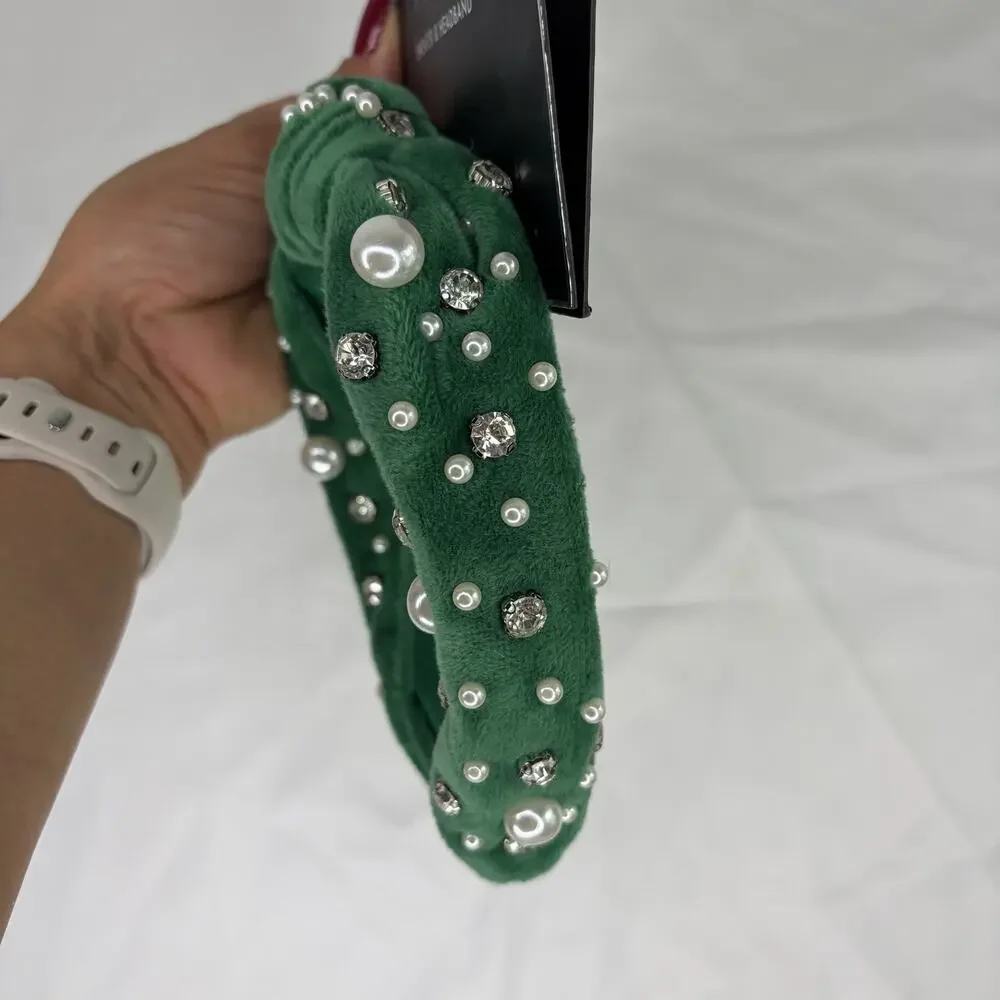 Tahari Green Embellished Head Band New, preppy, event, special occasion, casual