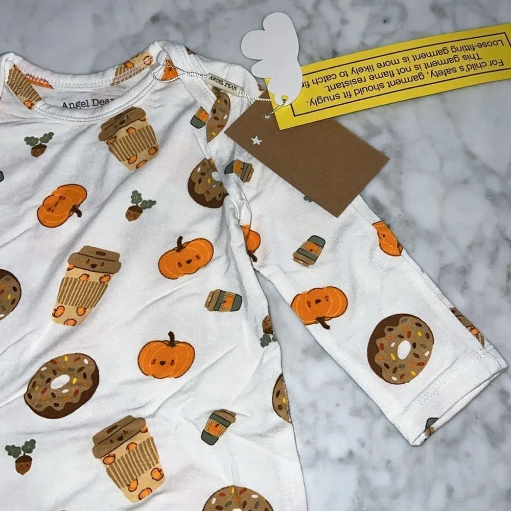 NWT ANGEL DEAD PUMPKIN THANKSGIVING KNOTTED GOWN 0/3M