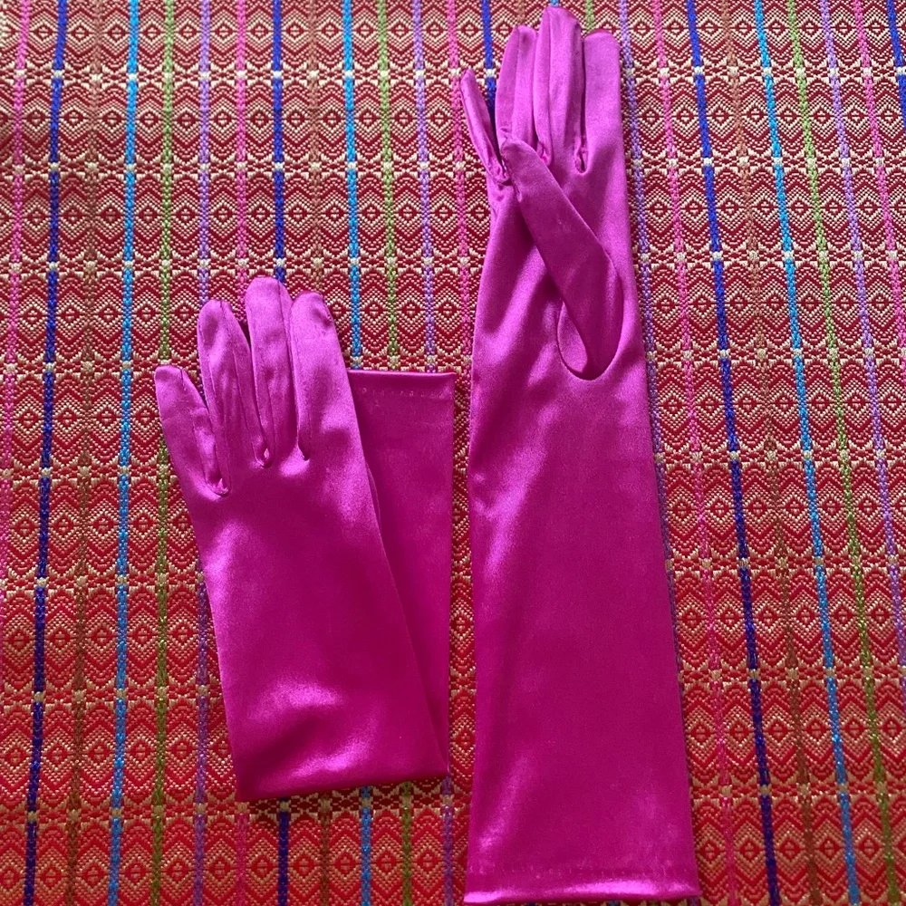 vintage metallic pink gloves