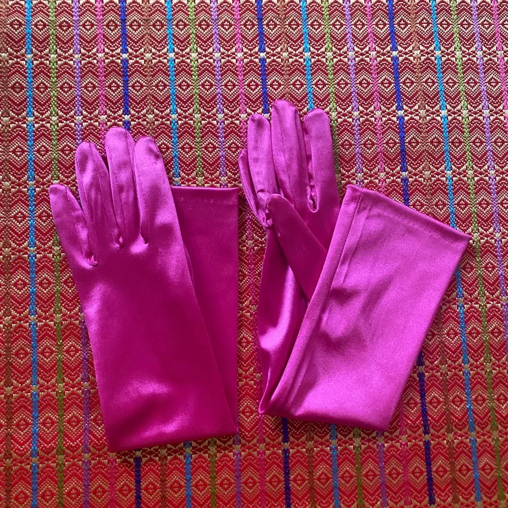 vintage metallic pink gloves