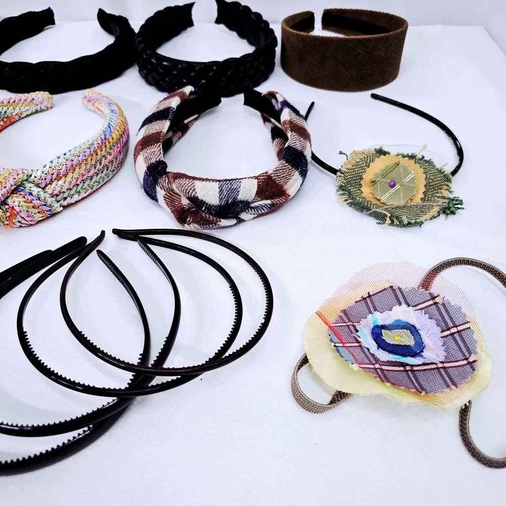 Fashion Headbands Set Women Girls Lot 20pc Twisted Knot Pearl Plaid Ruffle Metal
