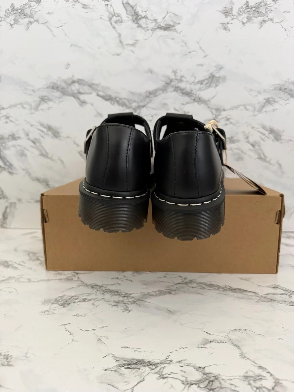 Dr. Martens Polley Bex Black Leather T-Bar Platform Shoes Preppy Men’s Size 11
