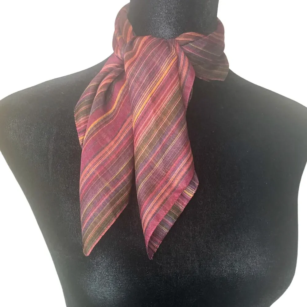 NY & CO Burgundy Striped Sheer Scarf