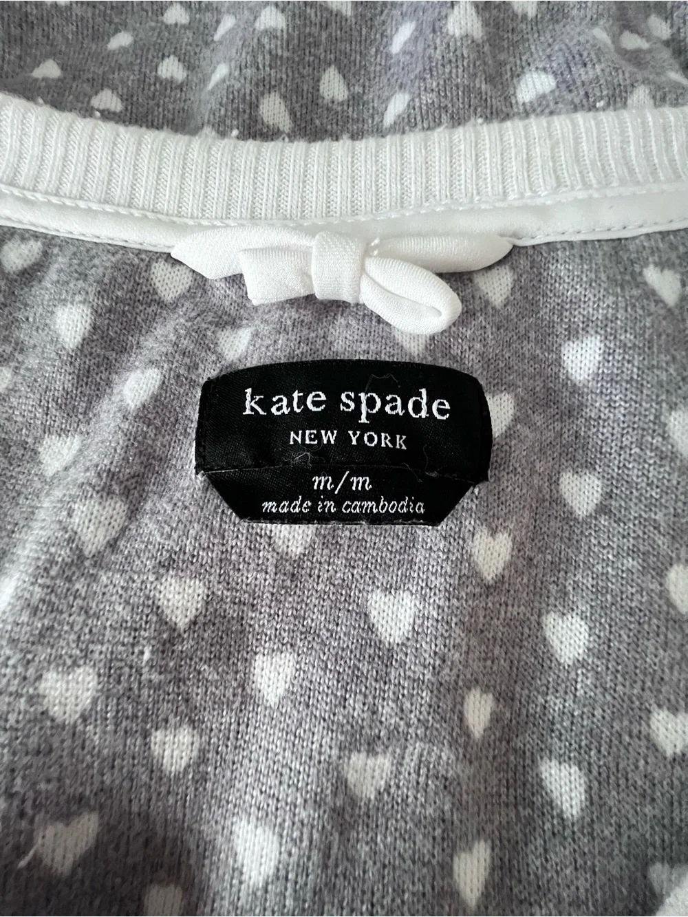 Kate Spade New York Grey and White Heart Print PJ Jogger Set Size M