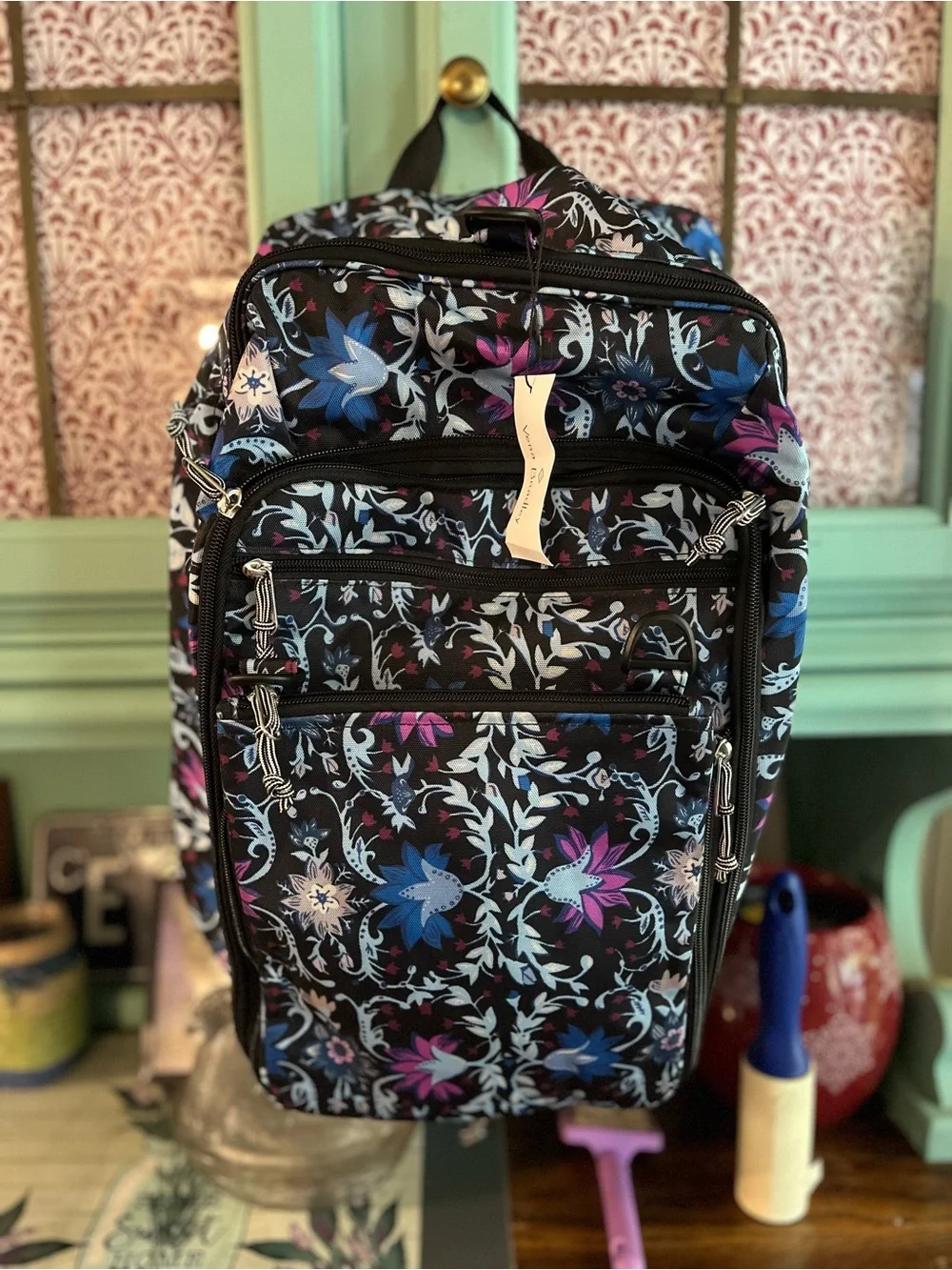 Vera Bradley Black Floral Backpack l