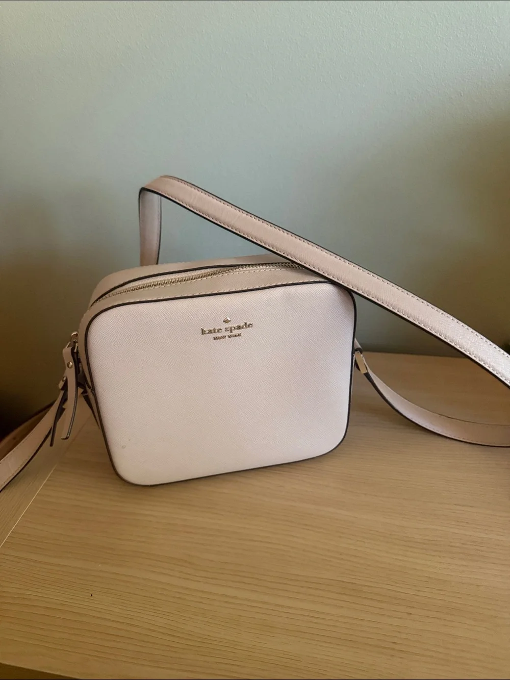 kate spade pale blush leather crossbody