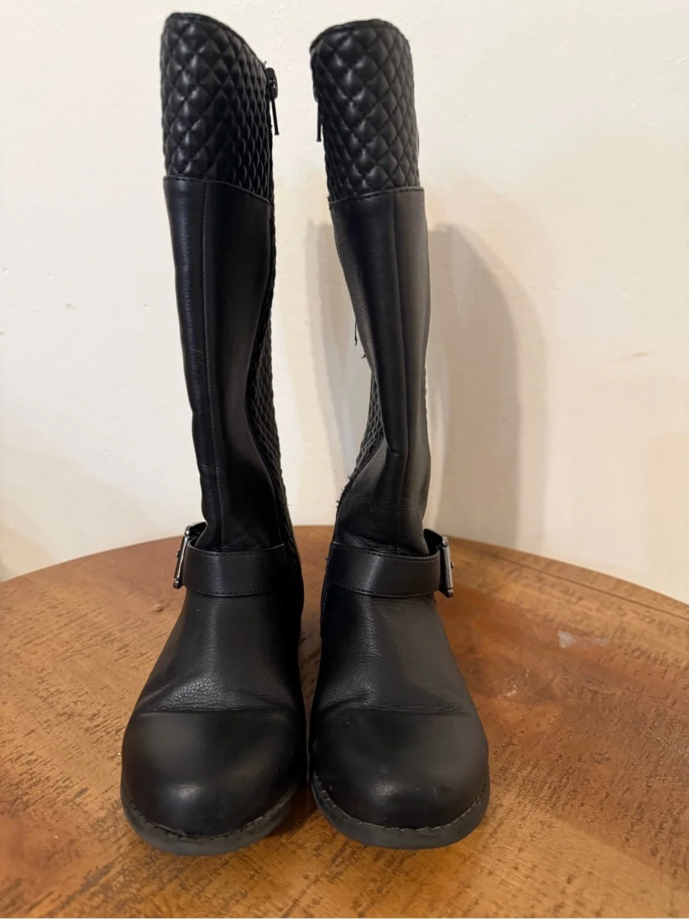Michael Kors Black Quilted Over-the-Knee Riding Boots
