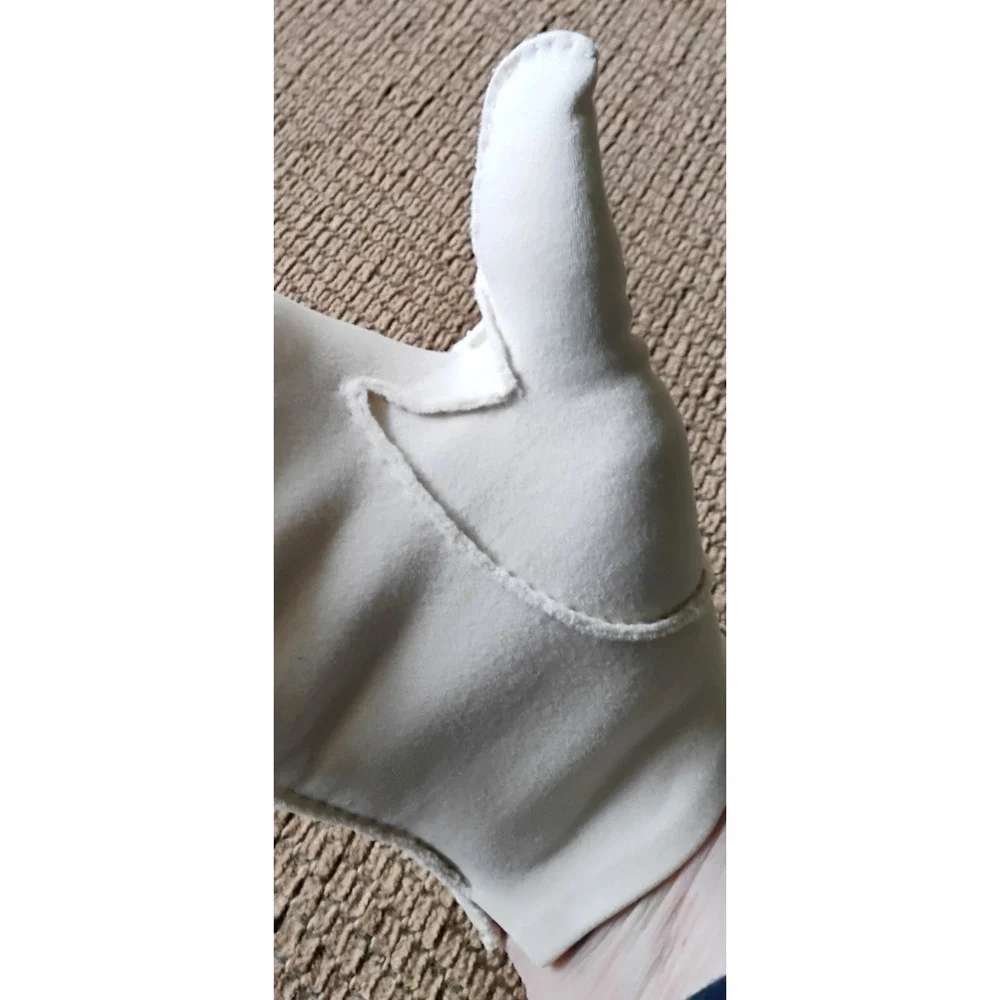 Vintage Handmade Classic Cotton Wrist Gloves Cream Small Pearlcore Rockabilly