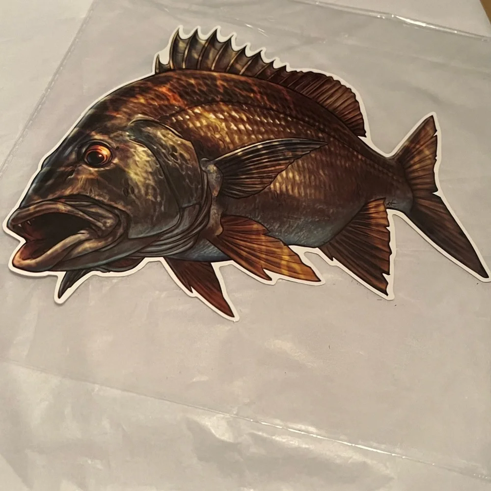Large Mouth Fishing Fisherman Sport Big Catch Decal Sticker WaterProof PVC Decor