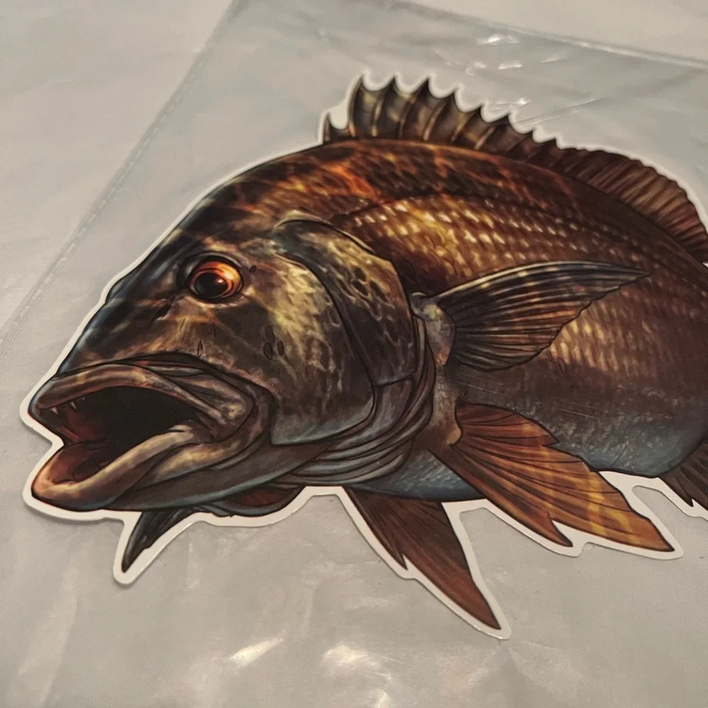 Large Mouth Fishing Fisherman Sport Big Catch Decal Sticker WaterProof PVC Decor