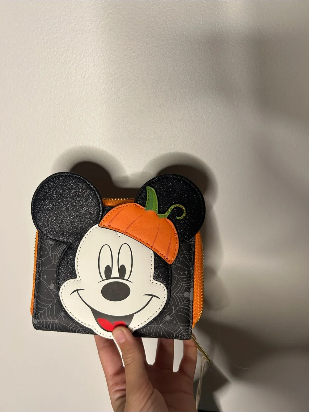 Disney Mickey Mouse Halloween Pumpkin Wallet - Black & Orange