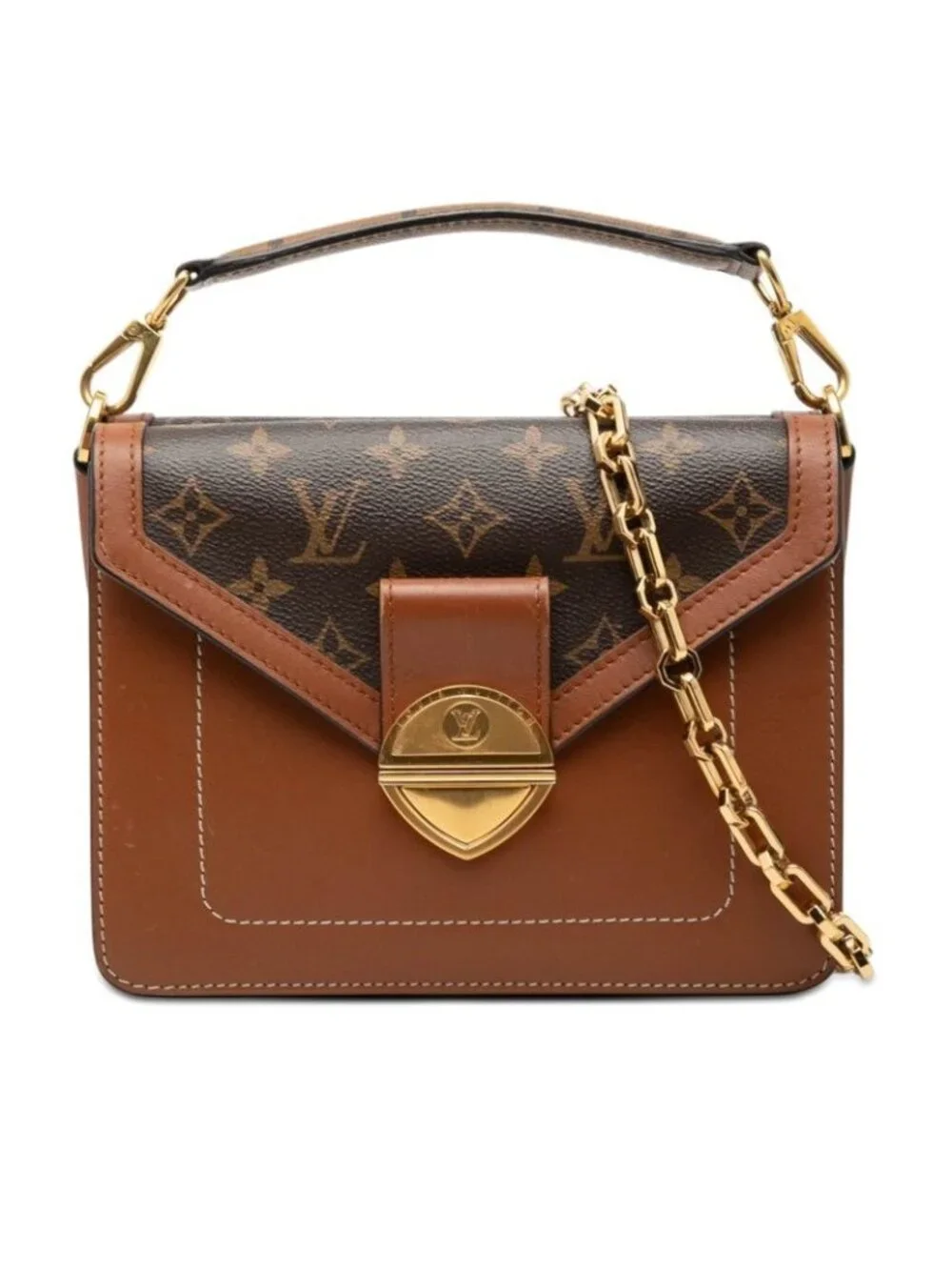 Louis Vuitton Monogram Sac Bifas 2-Way Shoulder Bag Brown Leather