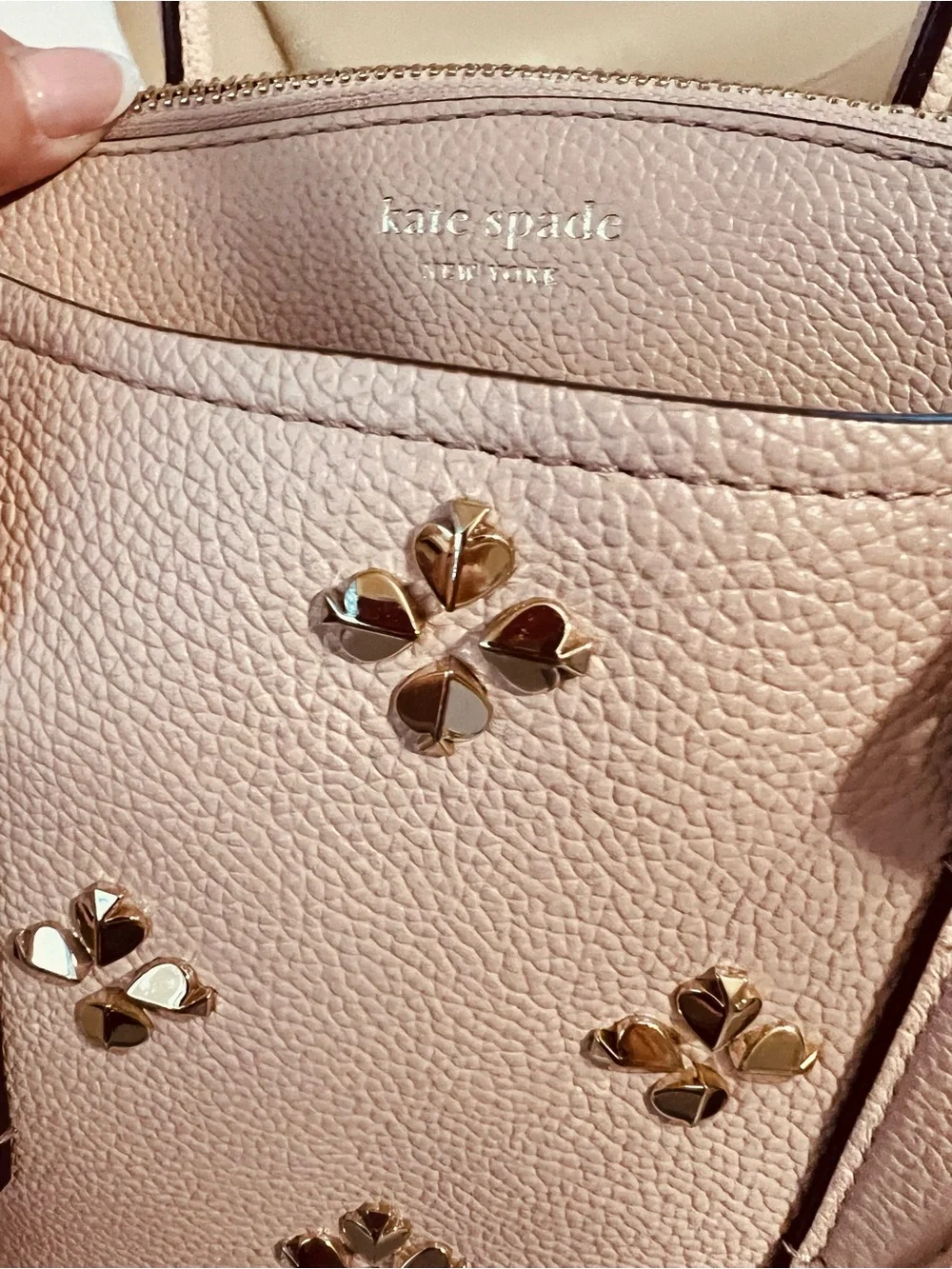kate spade Blush Pink Margaux Leather Satchel with Gold Chain