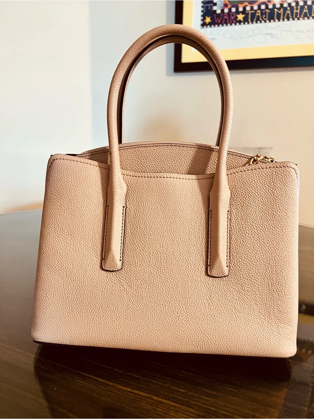 kate spade Blush Pink Margaux Leather Satchel with Gold Chain