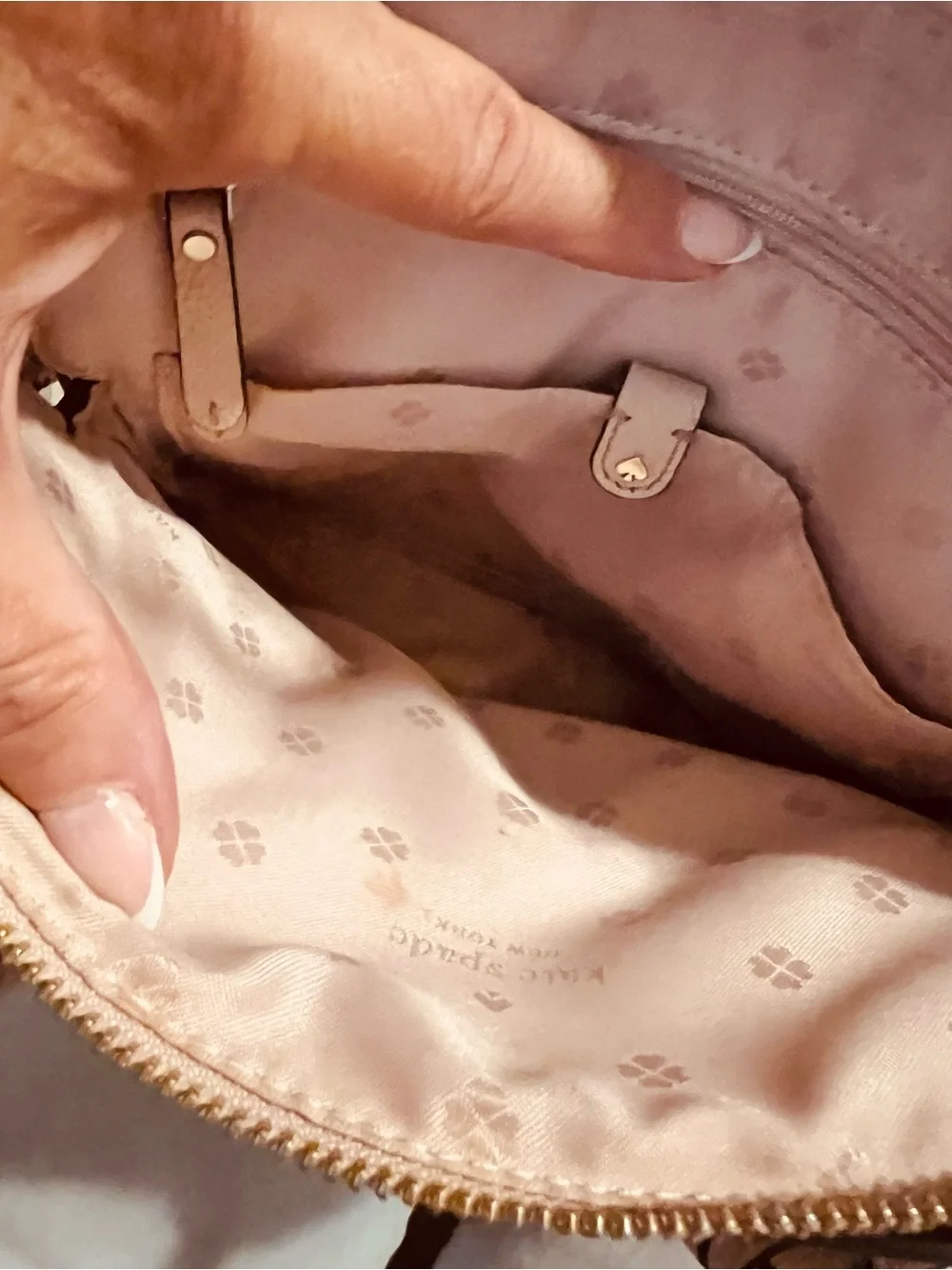 kate spade Blush Pink Margaux Leather Satchel with Gold Chain