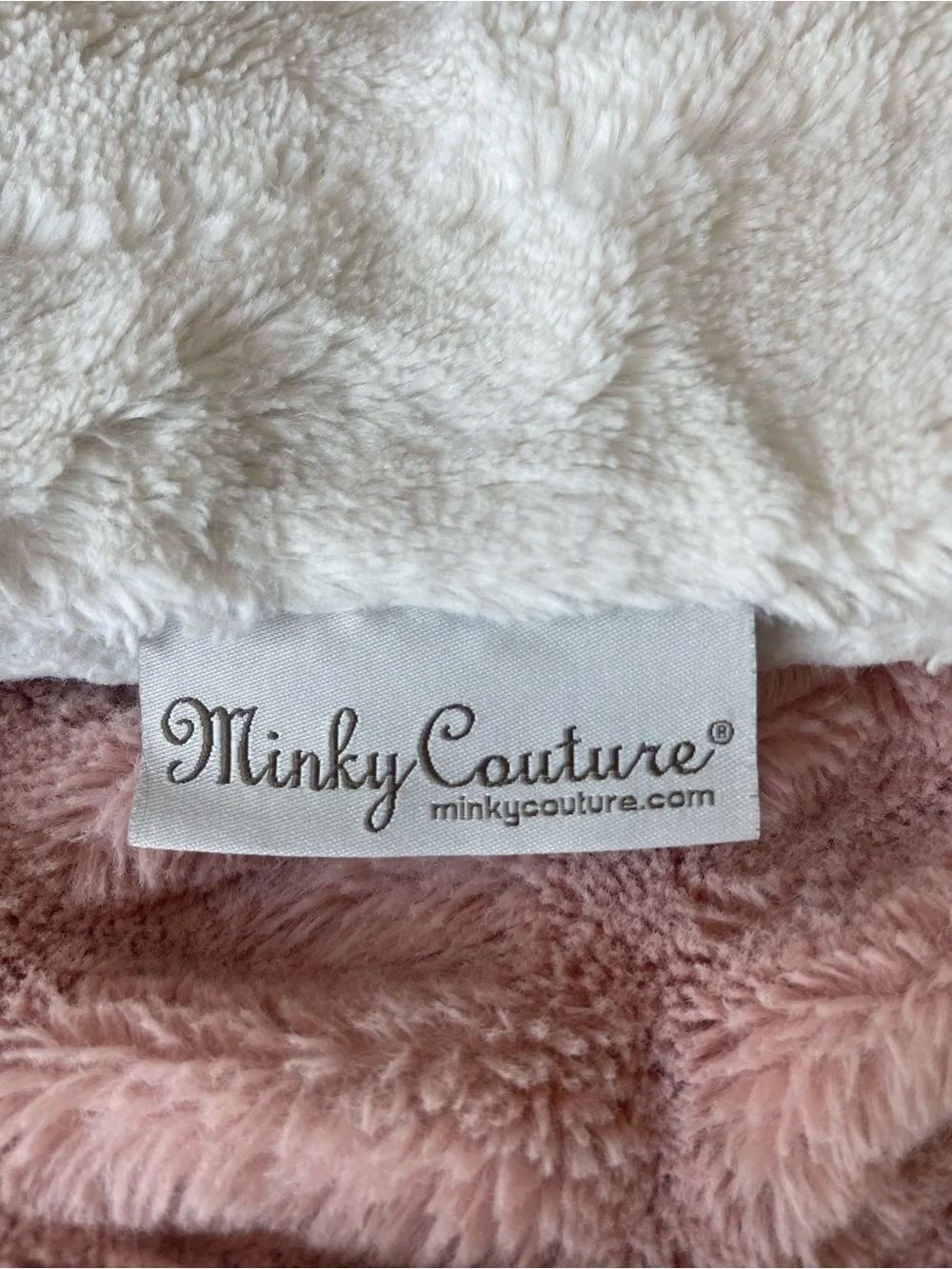 Minky Couture Plush White Faux Fur Throw Blanket