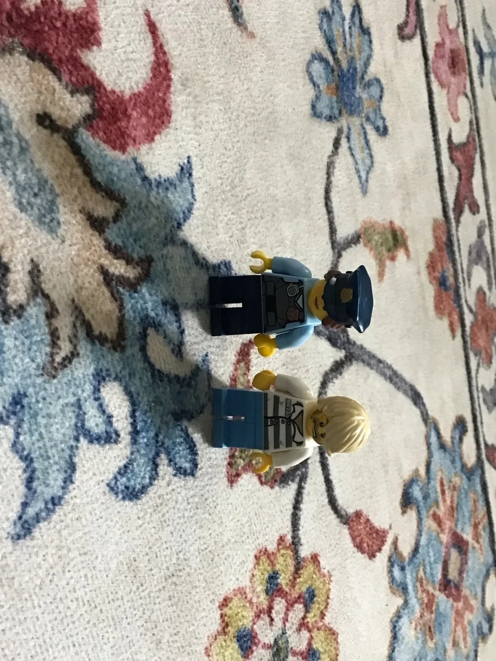 Lego White Blue Police Helicopter with Translucent Blue Cockpit