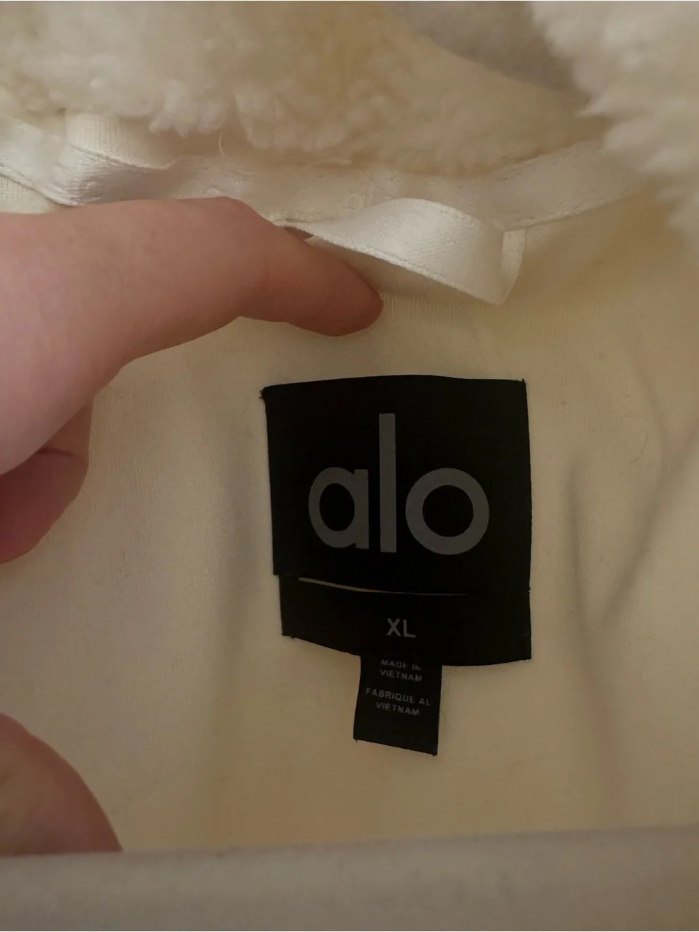 ALO Yoga White Sherpa Zip-Up Jacket