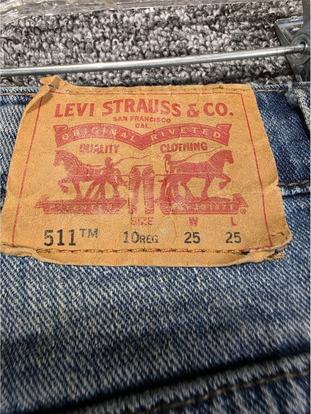 Levi's 511 Slim Fit Light Wash Blue Stretch Denim Jeans 5-Pocket Reg 10