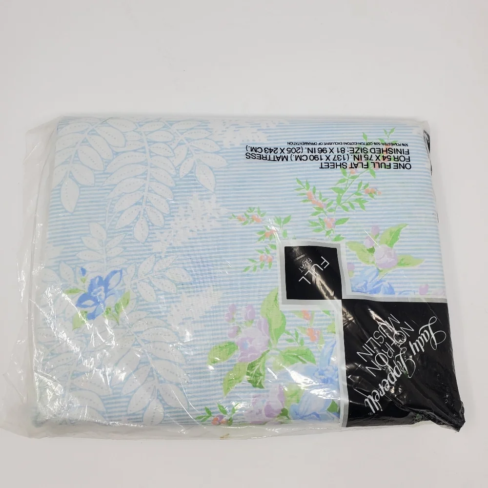 Vintage Lady Pepperell Veronica Full Size Flat sheet and pillow Case ONLY 3 Pc
