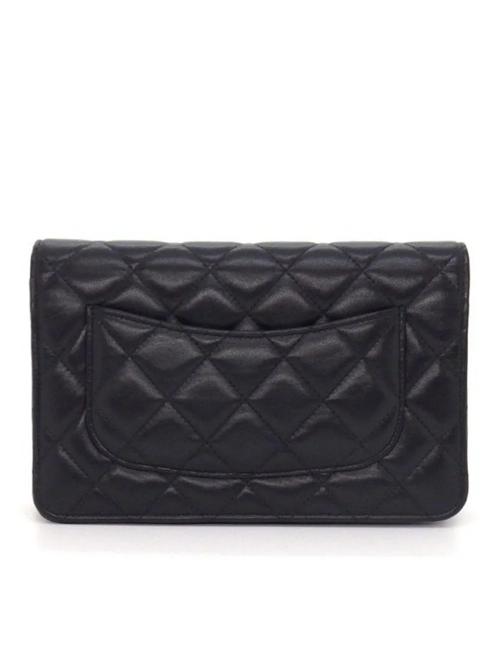 Chanel Shoulder Bag Quilted Classic Chain Wallet Onwards Black Lambskin