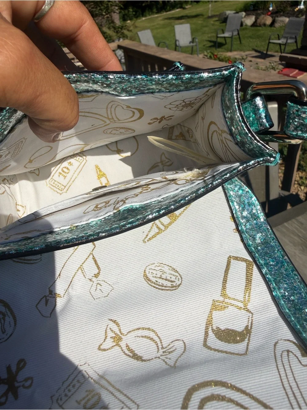 NWOT Kate Spade New York Glitter Turquoise Teal Scout Bag Crossbody