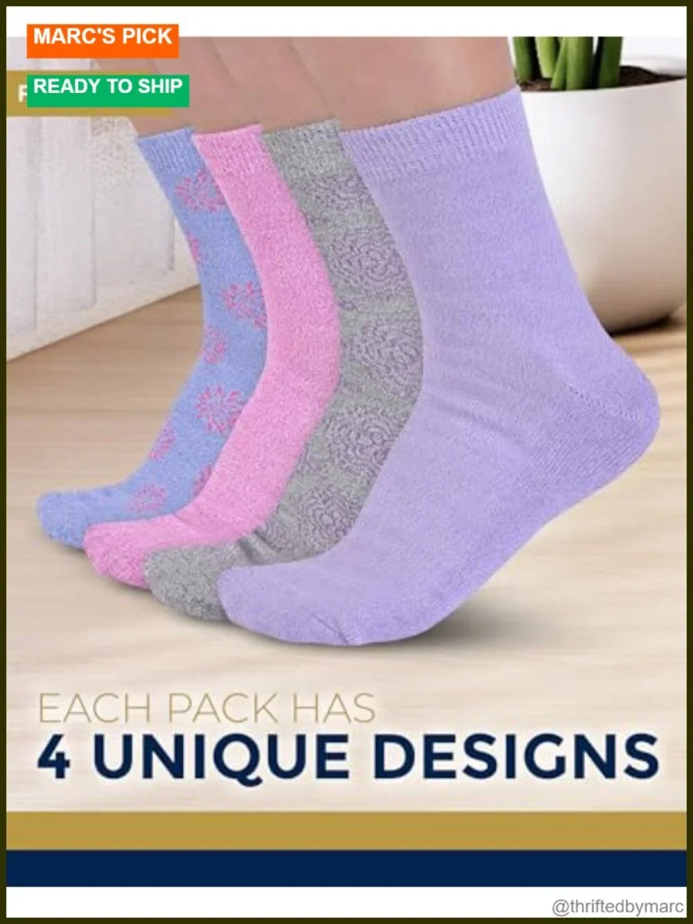 Ankle Diabetic Socks 4-Pair Pack Moisture-Wicking Bamboo Viscose Loose Top Crew