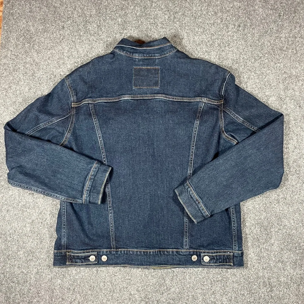 Levi's Denim Jacket Mens Large Dark Wash Blue Standard Trucker 72334-0762