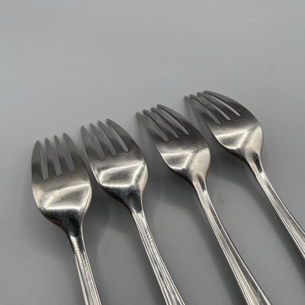 Hampton Silversmiths ELAINE 4pcs Salad Forks Stainless Flatware 7-1/8