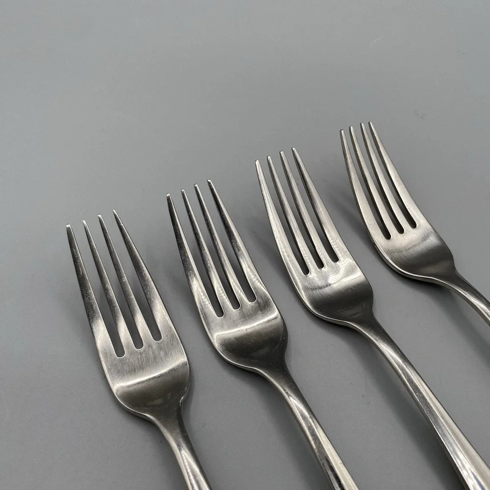 Hampton Silversmiths ELAINE 4pcs Salad Forks Stainless Flatware 7-1/8
