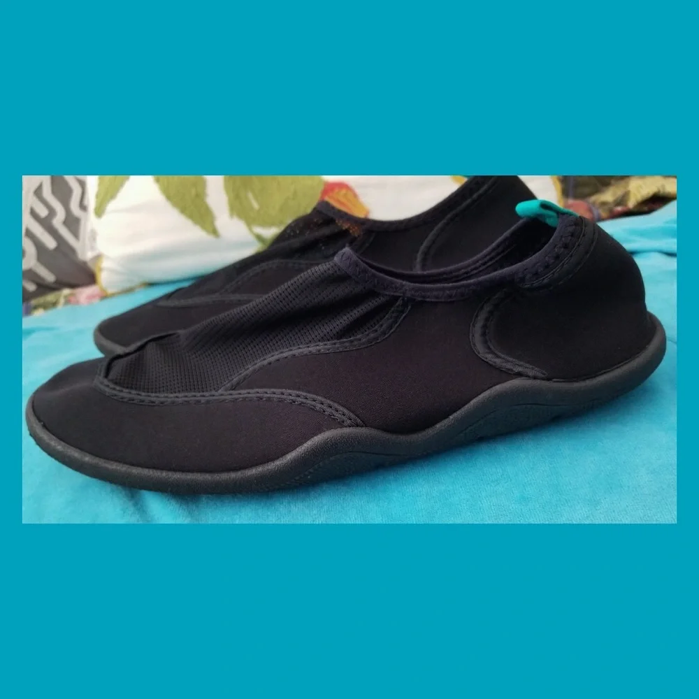 Vintage 90s Men’s Black Mesh SAND & SUN Summer Beach Pool Water Shoes Size 9