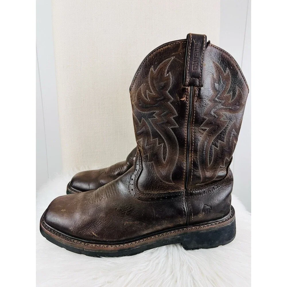 Wolverine Brown Leather Western Work Boots