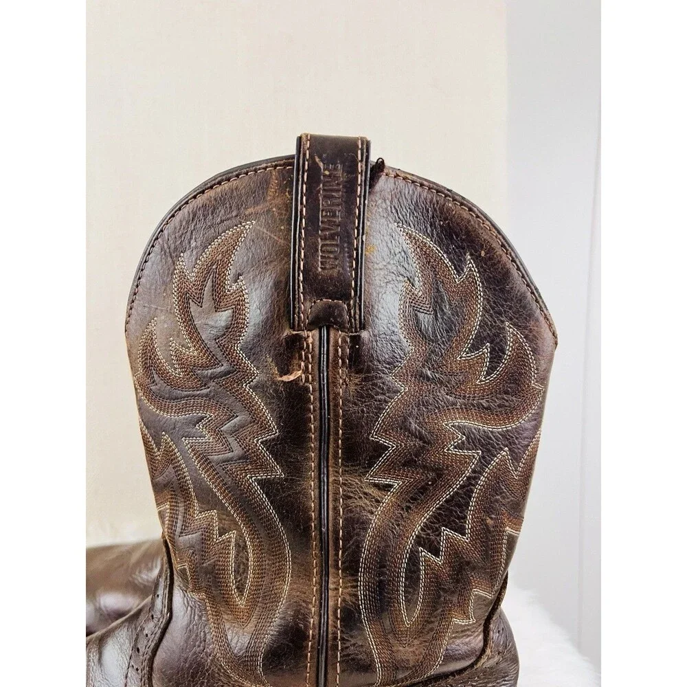 Wolverine Brown Leather Western Work Boots