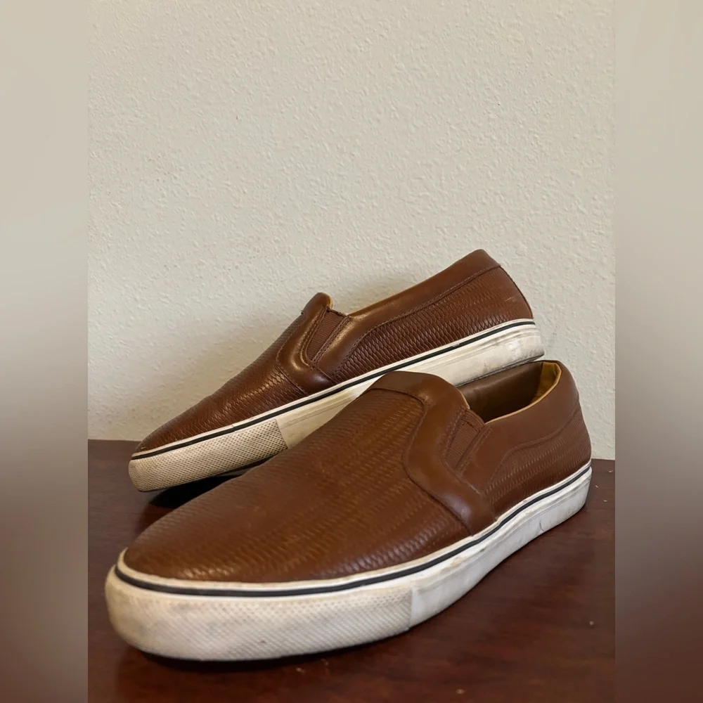 ZARA MENS LEATHER SLIP ON SHOES SZ 9