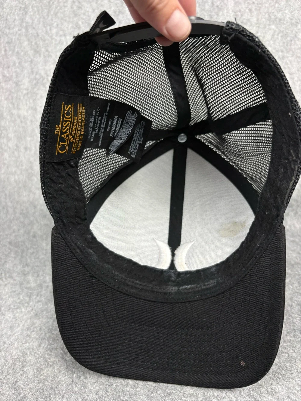 Hurley Black Mesh Trucker Snapback Hat White Logo