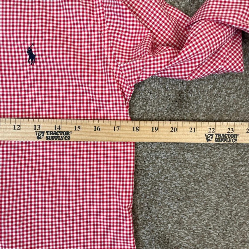Ralph Lauren Kids Boys Red‎ Gingham Button Down Shirt Size M 12-14 Long Sleeve