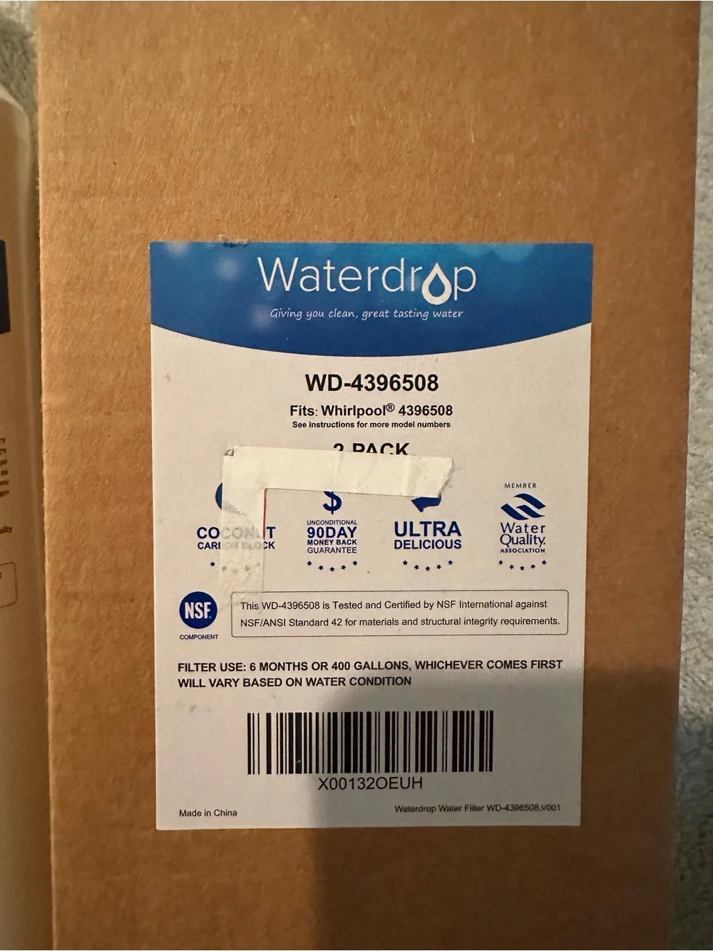 Waterdrop WD-4396508 Refrigerator Water Filter - White