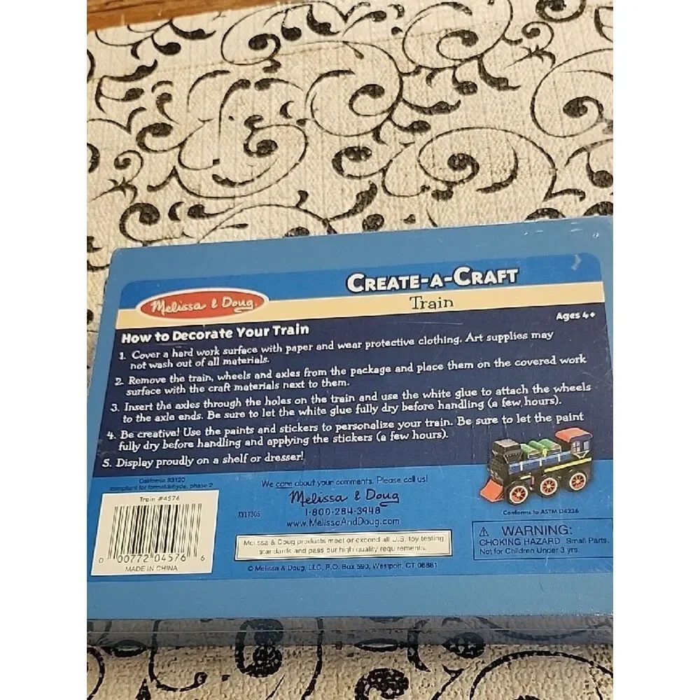 Melissa & Doug Create -A-Craft Wooden Train Craft Kit
