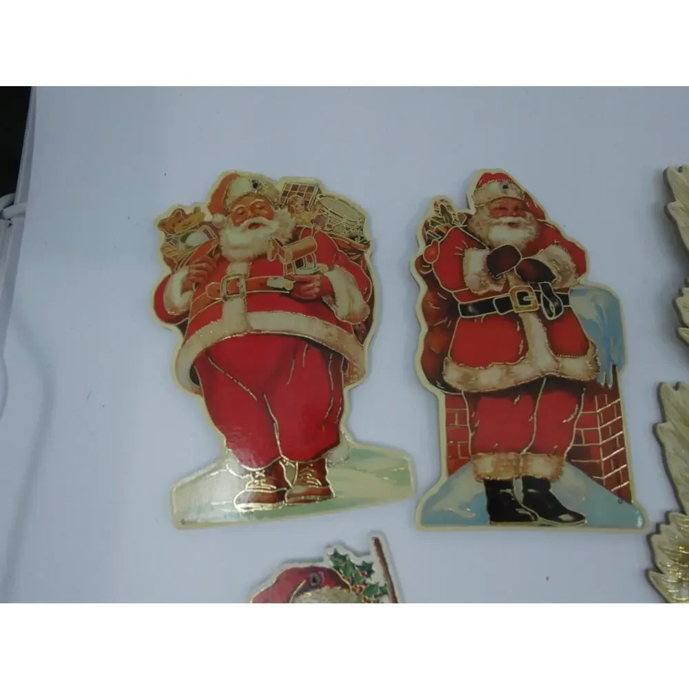 VTG Christmas Merrimack Die Cut Ornaments Victorian Style Lot of 14 Angel Santa