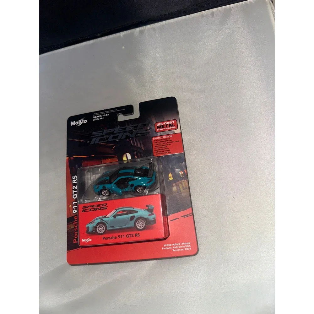 Maisto Speed Icons Porsche 911 GT2 RS Teal 1:64 Die-Cast Metal Car New 2024