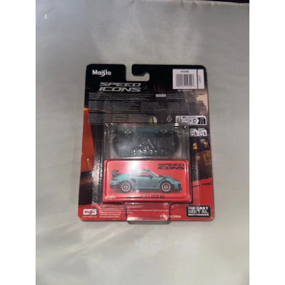 Maisto Speed Icons Porsche 911 GT2 RS Teal 1:64 Die-Cast Metal Car New 2024