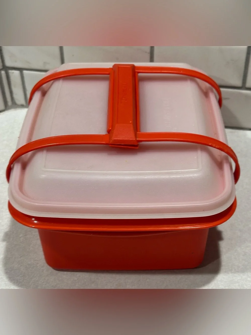Vintage 3 Piece Set Tupperware Luncbox/ Ice Cream Keeper #|254-18Paprika/Red