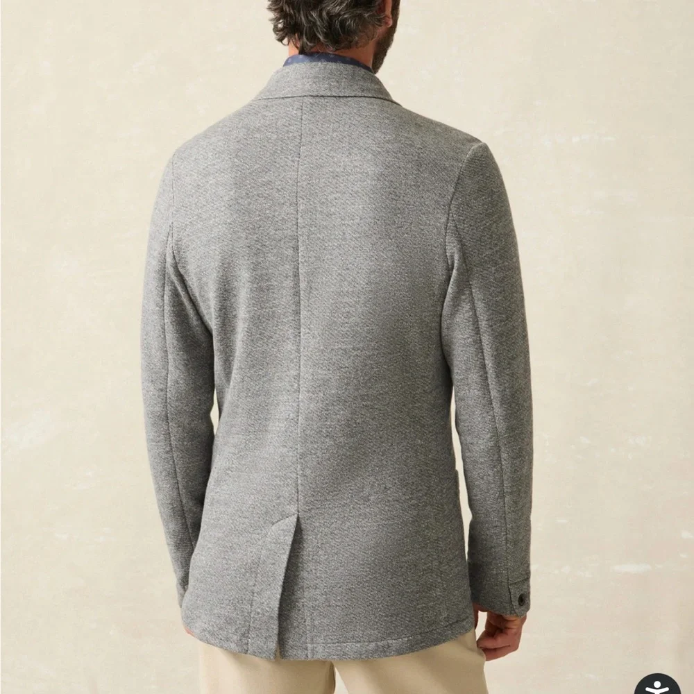 Faherty Inlet‎ Knit Blazer Grey Melange Medium New With Tags