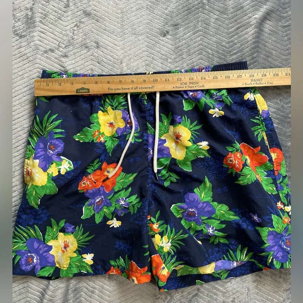 Mens Polo Ralph Lauren Hawaiian Tropical Floral Swim Trunks With Liner XL