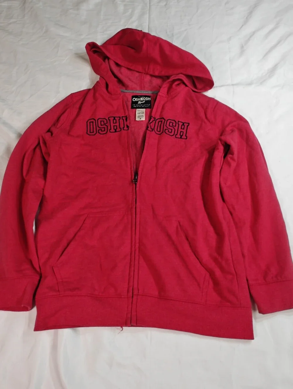OshKosh B'gosh Bright Red Zip-Up Hoodie with Hood And Pants